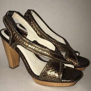 Frye gold beaded sandals